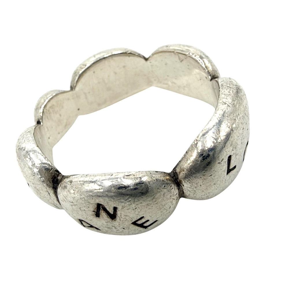 CHANEL シャネル 指輪 ロゴ リング アクセサリー ジュエリー カメリア シルバー925 約7号 レディース 約6.0g【中古品】