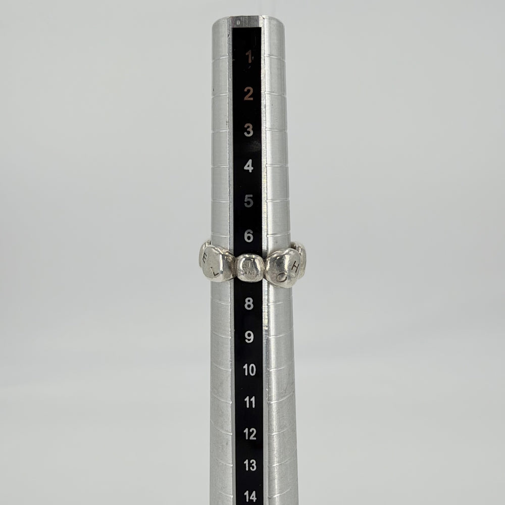 CHANEL シャネル 指輪 ロゴ リング アクセサリー ジュエリー カメリア シルバー925 約7号 レディース 約6.0g【中古品】