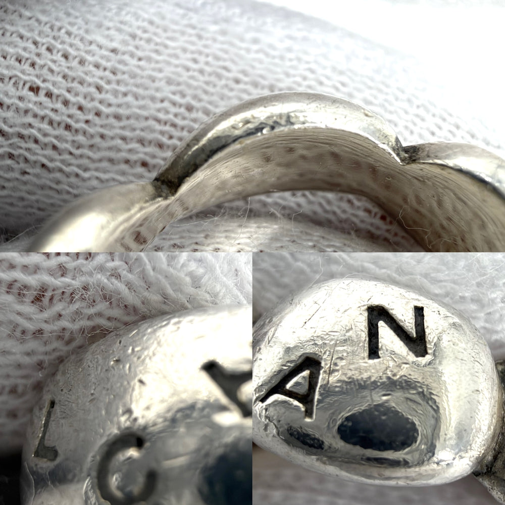 CHANEL シャネル 指輪 ロゴ リング アクセサリー ジュエリー カメリア シルバー925 約7号 レディース 約6.0g【中古品】