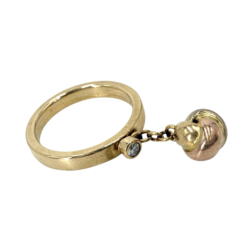 CARTIER カルティエ 指輪 ベビートリニティ ドロップボール リング スウィング 18金 Au750 48サイズ ジュエリー アクセサリー K18イエローゴールド K18ピンクゴールド K18ホワイトゴールド ダイヤモンド 約7.5号 レディース 約5.3g【中古品】
