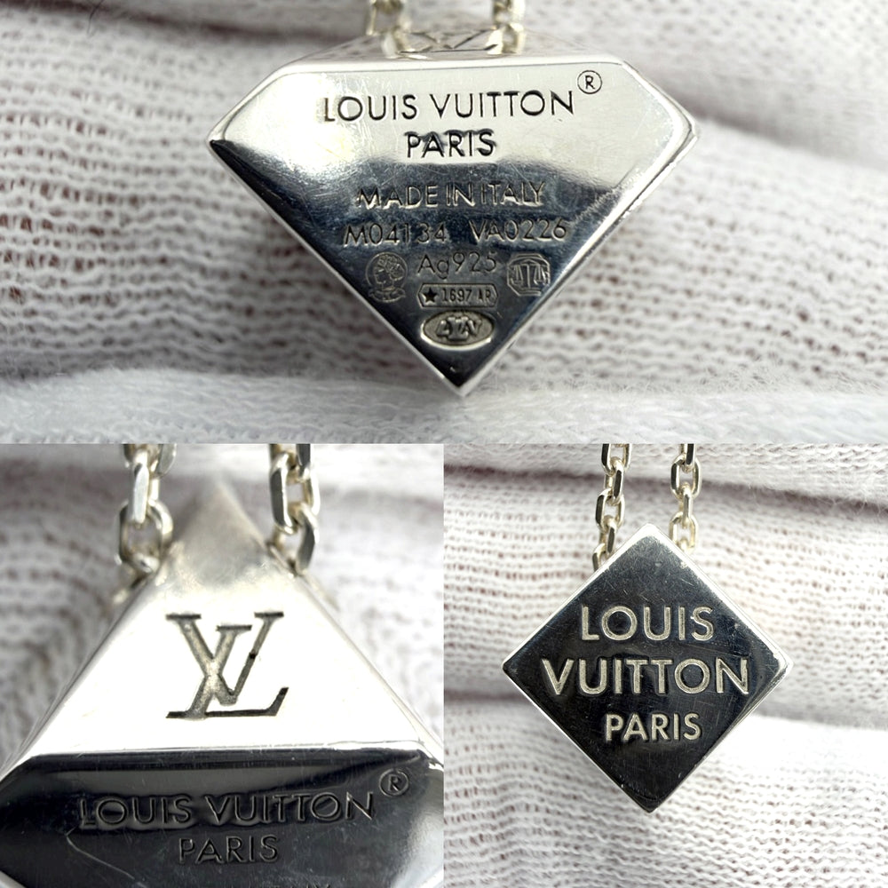 LOUIS VUITTON ルイヴィトン ネックレス LV キューブ ジュエリー アクセサリー シルバー925 M04134 レディース 約14.2g【中古品】