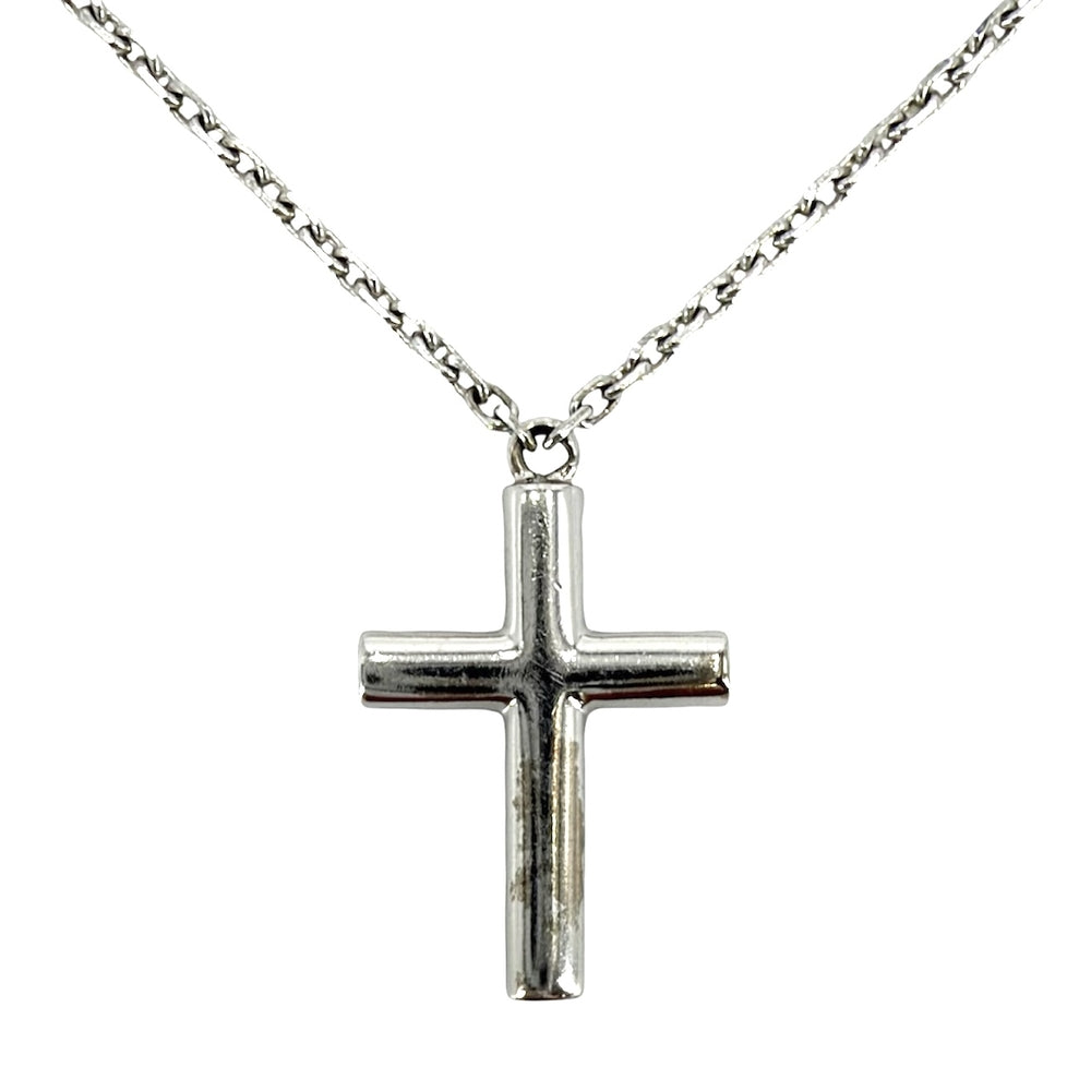CARTIER カルティエ ネックレス クロスモチーフ シンボルペンダント アクセサリー ジュエリー 18金WG K18ホワイトゴールド ダイヤモンド レディース 約3.0g【中古品】