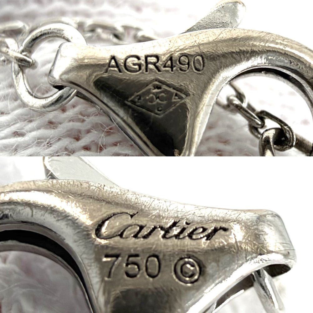 CARTIER カルティエ ネックレス クロスモチーフ シンボルペンダント アクセサリー ジュエリー 18金WG K18ホワイトゴールド ダイヤモンド レディース 約3.0g【中古品】