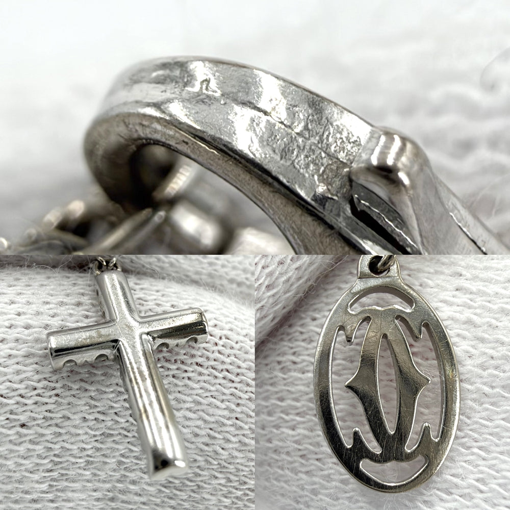 CARTIER カルティエ ネックレス クロスモチーフ シンボルペンダント アクセサリー ジュエリー 18金WG K18ホワイトゴールド ダイヤモンド レディース 約3.0g【中古品】