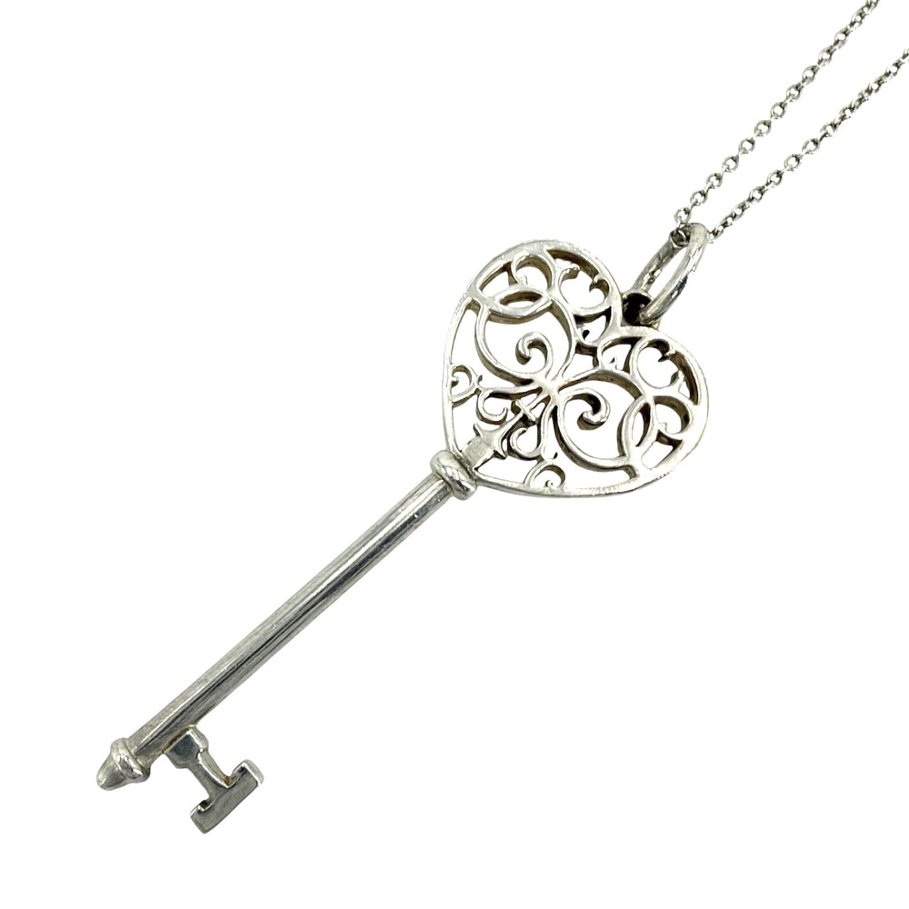 TIFFANY&Co. ティファニー ネックレス エンチャント ハート キー アクセサリー ジュエリー シルバー925 レディース 約4.6g【中古品】