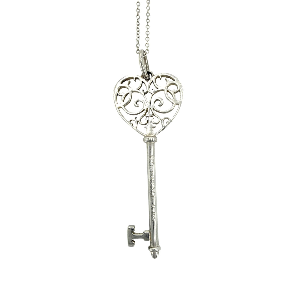 TIFFANY&Co. ティファニー ネックレス エンチャント ハート キー アクセサリー ジュエリー シルバー925 レディース 約4.6g【中古品】