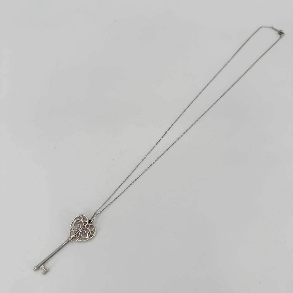 TIFFANY&Co. ティファニー ネックレス エンチャント ハート キー アクセサリー ジュエリー シルバー925 レディース 約4.6g【中古品】