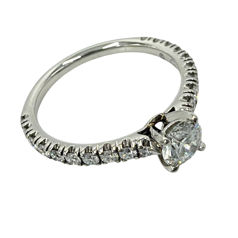 CARTIER カルティエ 指輪 1895 ソリテールリング ジュエリー アクセサリー 47サイズ パヴェ Pt950プラチナ ダイヤモンド0.36ct 約7号 レディース 約2.7g【中古品】