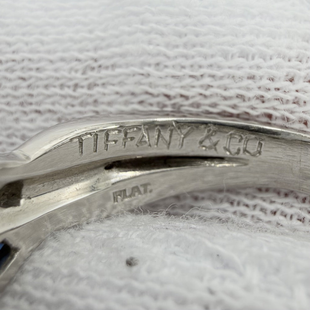 TIFFANY&Co. ティファニー 指輪 ツイスト ジュエリー アクセサリー プラチナ950相当 サファイヤ ダイヤモンド 約12.5号 レディース 約8.8g【中古品】