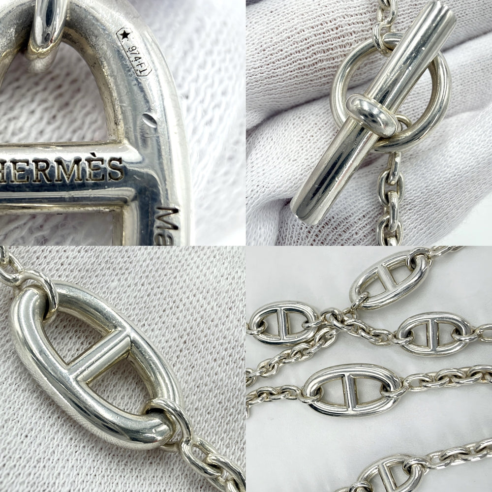 HERMES エルメス ネックレス ファランドール ロングネックレス シルバー アクセサリー ジュエリー シルバー925 ユニセックス 約70.8g【中古品】