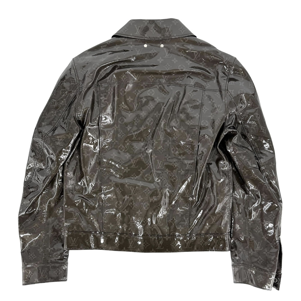 LOUIS VUITTON ルイヴィトン ジャケット モノグラムエクリプス レザージャケット アウター アパレル 服 カーフスキン 46 ブラウン 茶 秋 冬 カーフ メンズ【中古品】