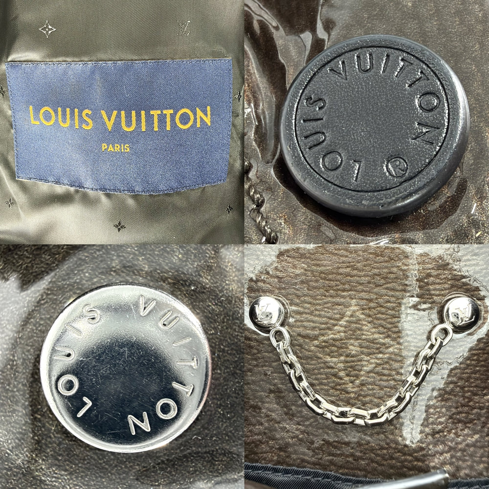 LOUIS VUITTON ルイヴィトン ジャケット モノグラムエクリプス レザージャケット アウター アパレル 服 カーフスキン 46 ブラウン 茶 秋 冬 カーフ メンズ【中古品】