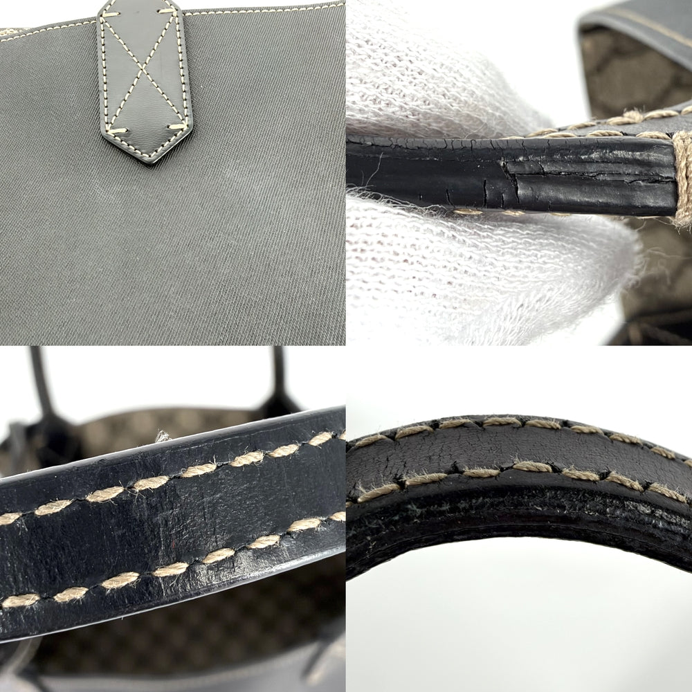 GUCCI グッチ トートバッグ リバーシブル ハンドバッグ かばん 鞄 372613 GGスプリームキャンバス レザー ブラウン 茶 ブラック 黒 レディース【中古品】