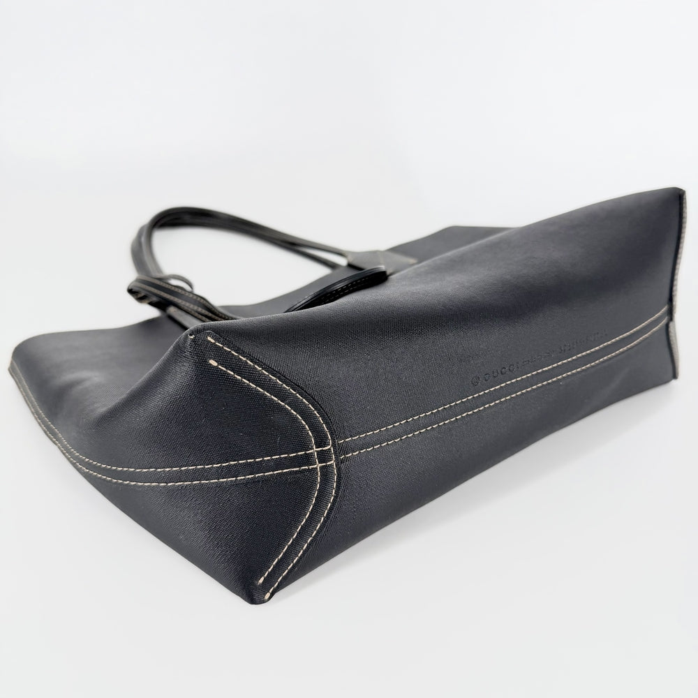 GUCCI グッチ トートバッグ リバーシブル ハンドバッグ かばん 鞄 372613 GGスプリームキャンバス レザー ブラウン 茶 ブラック 黒 レディース【中古品】