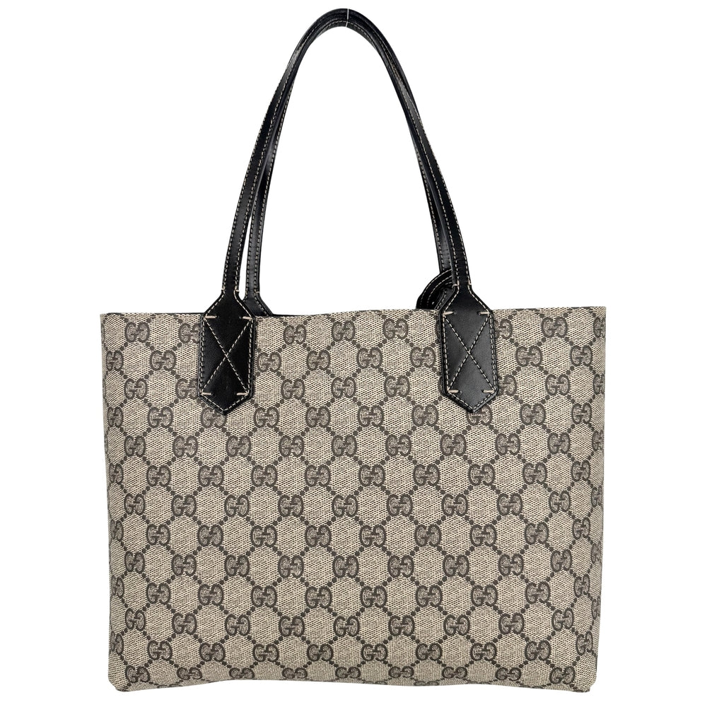 GUCCI グッチ トートバッグ リバーシブル ハンドバッグ かばん 鞄 372613 GGスプリームキャンバス レザー ブラウン 茶 ブラック 黒 レディース【中古品】