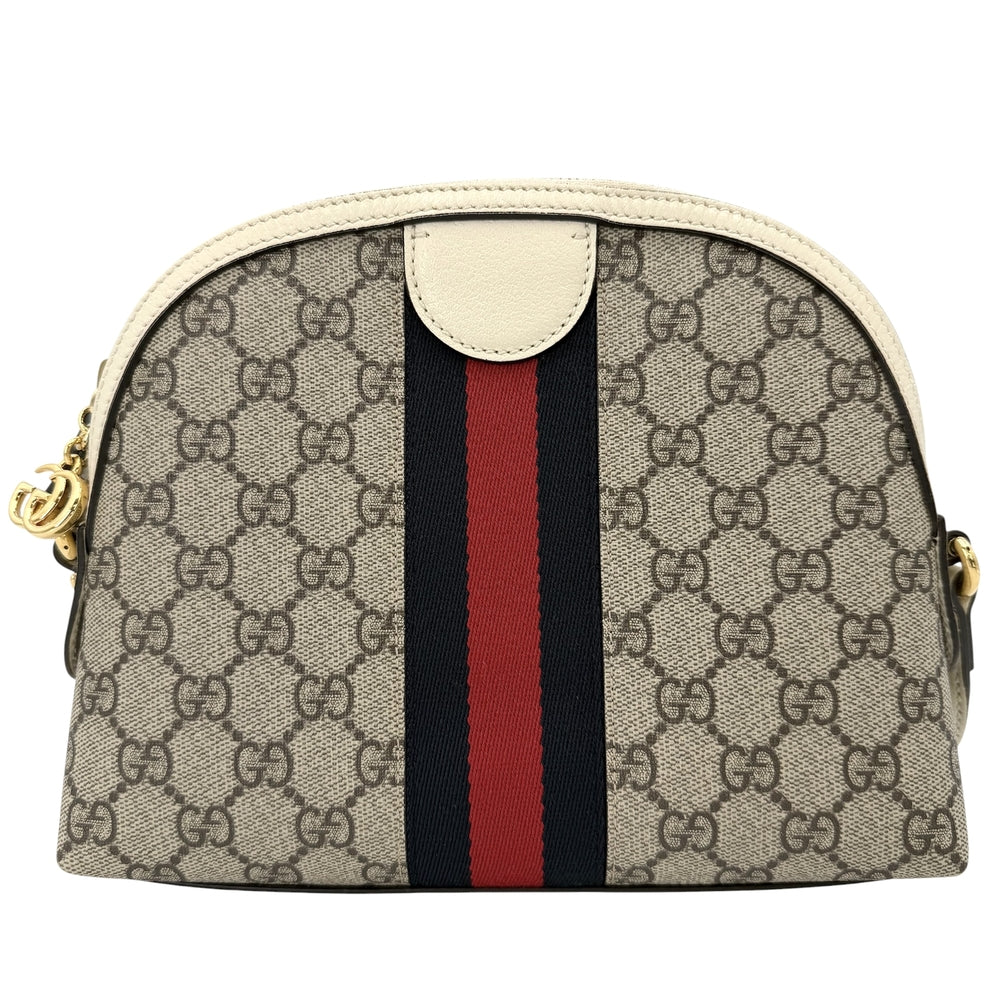 GUCCI グッチ ショルダーバッグ オフィディア ウェブストライプ ミニバッグ 499621 GGスプリームキャンバス レザー ベージュ アイボリー ゴールド金具 レディース【中古品】