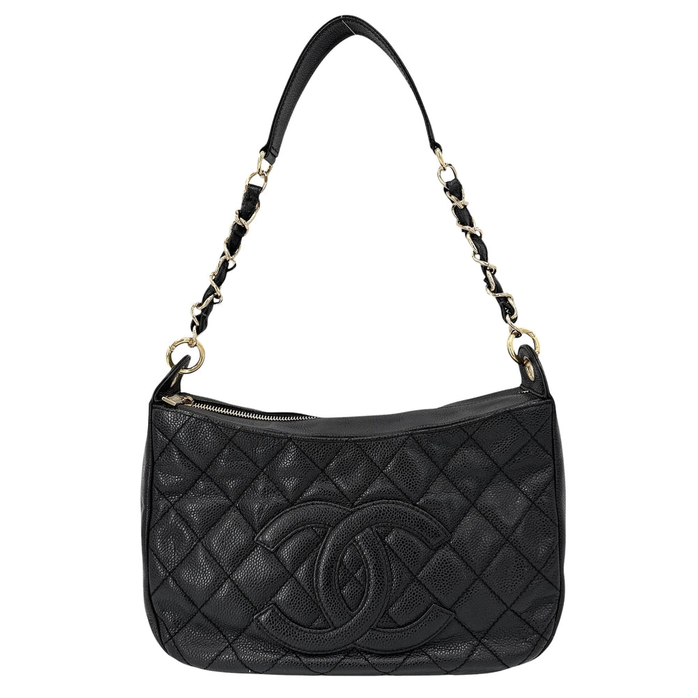 CHANEL シャネル ショルダーバッグ マトラッセ ワンショルダーバッグ ココマーク キャビアスキン ブラック 黒 ゴールド金具 レディース【中古品】