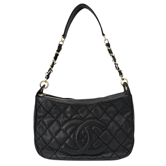 CHANEL シャネル ショルダーバッグ マトラッセ ワンショルダーバッグ ココマーク キャビアスキン ブラック 黒 ゴールド金具 レディース【中古品】