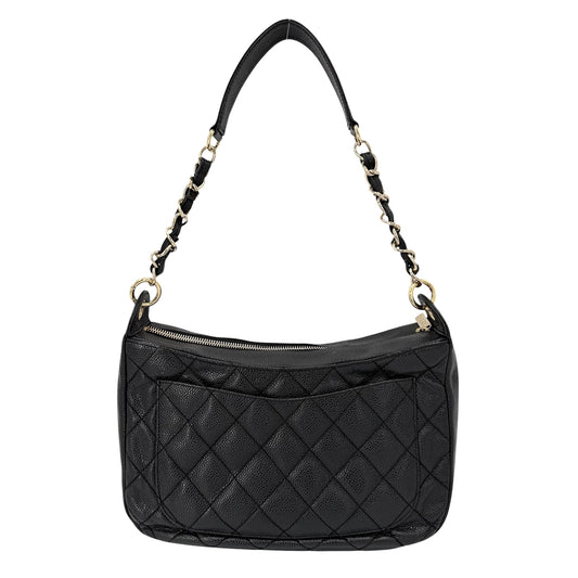 CHANEL シャネル ショルダーバッグ マトラッセ ワンショルダーバッグ ココマーク キャビアスキン ブラック 黒 ゴールド金具 レディース【中古品】