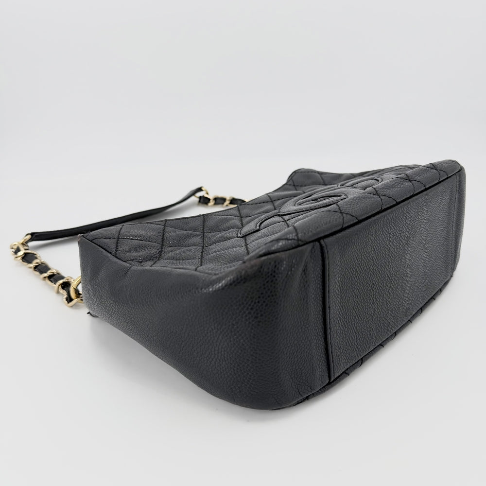 CHANEL シャネル ショルダーバッグ マトラッセ ワンショルダーバッグ ココマーク キャビアスキン ブラック 黒 ゴールド金具 レディース【中古品】