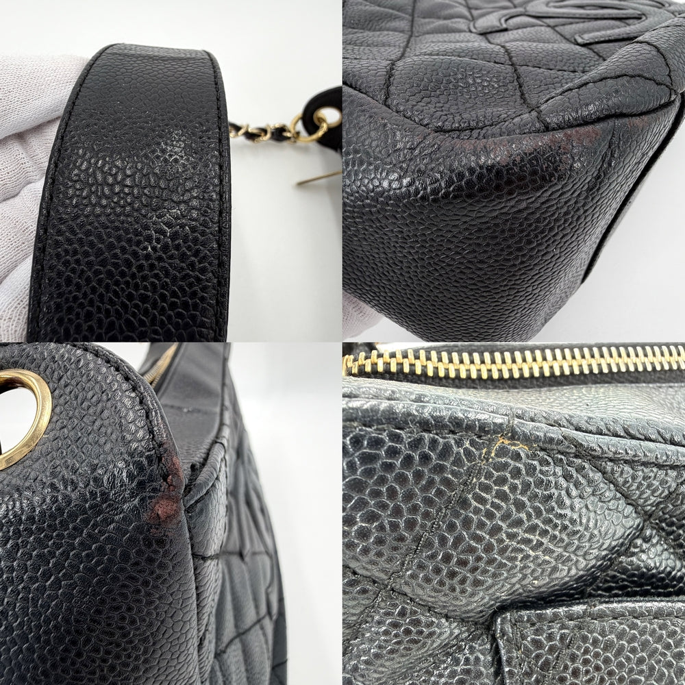 CHANEL シャネル ショルダーバッグ マトラッセ ワンショルダーバッグ ココマーク キャビアスキン ブラック 黒 ゴールド金具 レディース【中古品】
