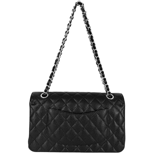 CHANEL シャネル ショルダーバッグ マトラッセ25 ダブルフラップ ダブルチェーン チェーン ココマーク ココ かばん 鞄 A01112 キャビアスキン ブラック 黒 シルバー金具 レディース【中古品】