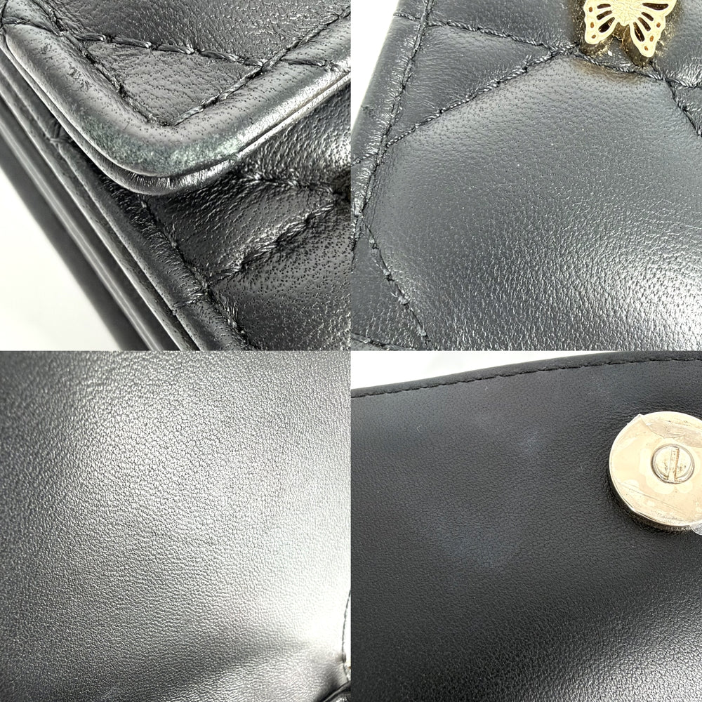 Christian Dior クリスチャンディオール 2WAY ミスディオール 蝶モチーフ ショルダーバッグ ハンドバッグ レザー ブラック 黒 ゴールド金具 レディース【中古品】