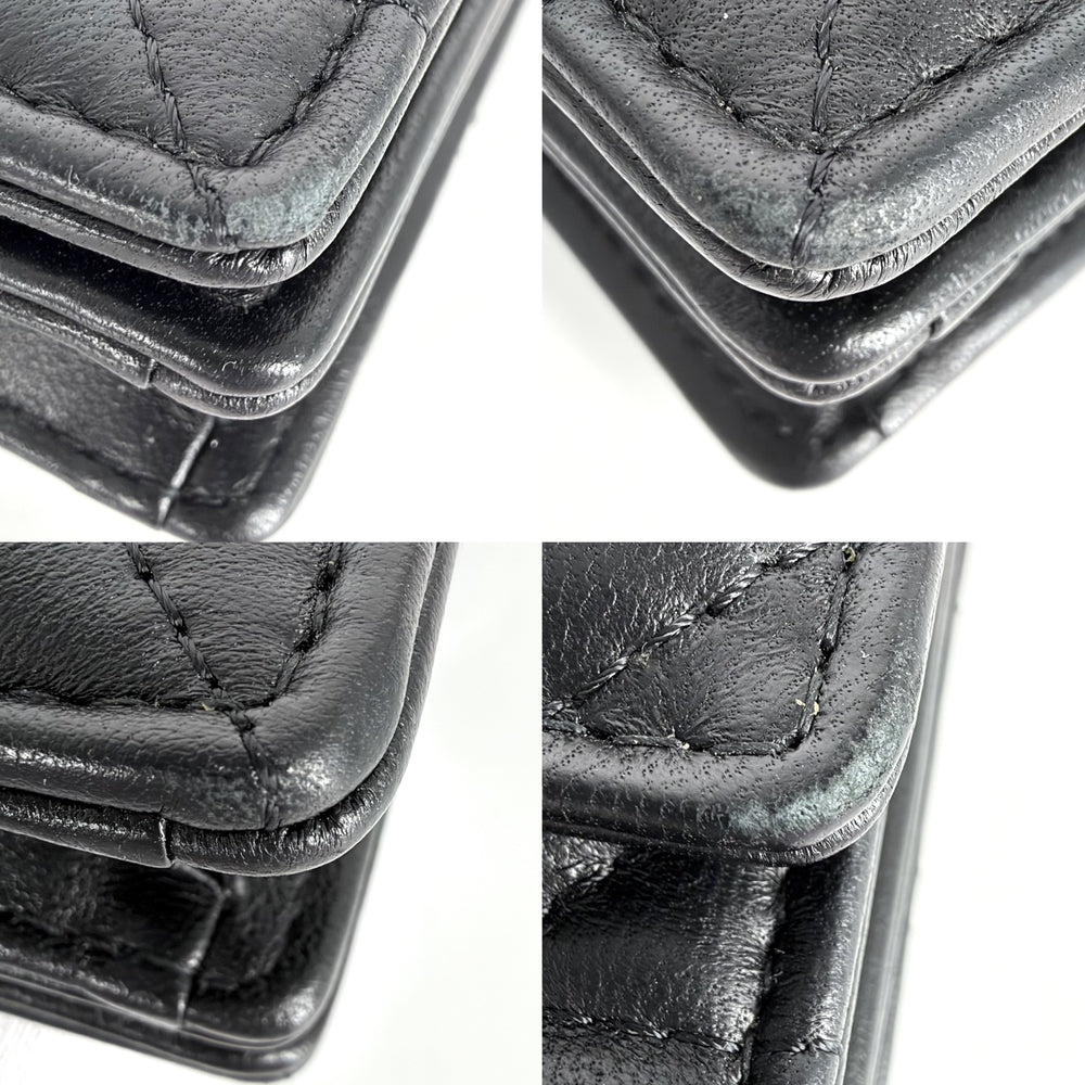 Christian Dior クリスチャンディオール 2WAY ミスディオール 蝶モチーフ ショルダーバッグ ハンドバッグ レザー ブラック 黒 ゴールド金具 レディース【中古品】