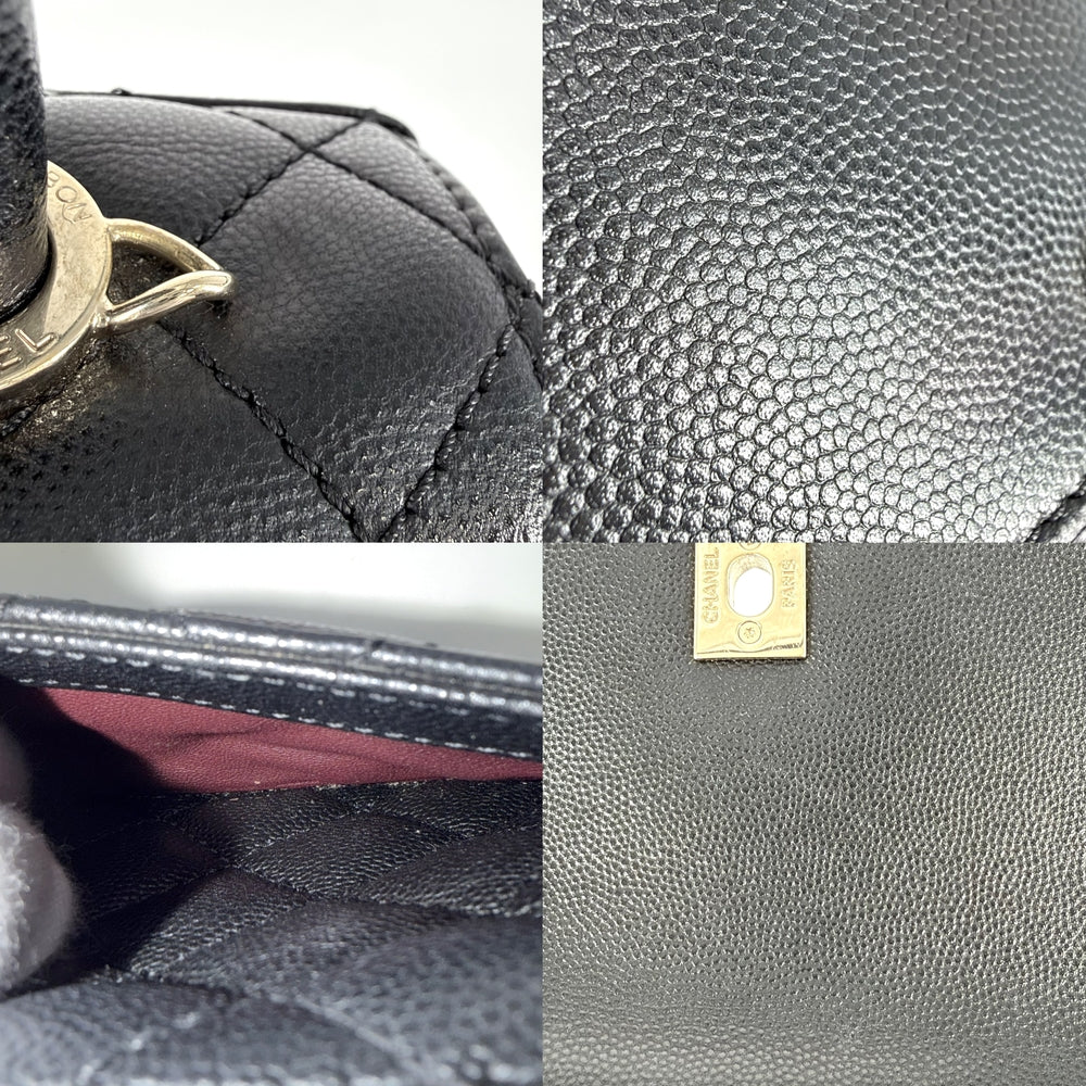 CHANEL シャネル 2WAY マトラッセ ココハンドル ハンドバッグ ショルダーバッグ チェーンショルダー ターンロック A92990 キャビアスキン ブラック 黒 ゴールド金具 レディース【中古品】