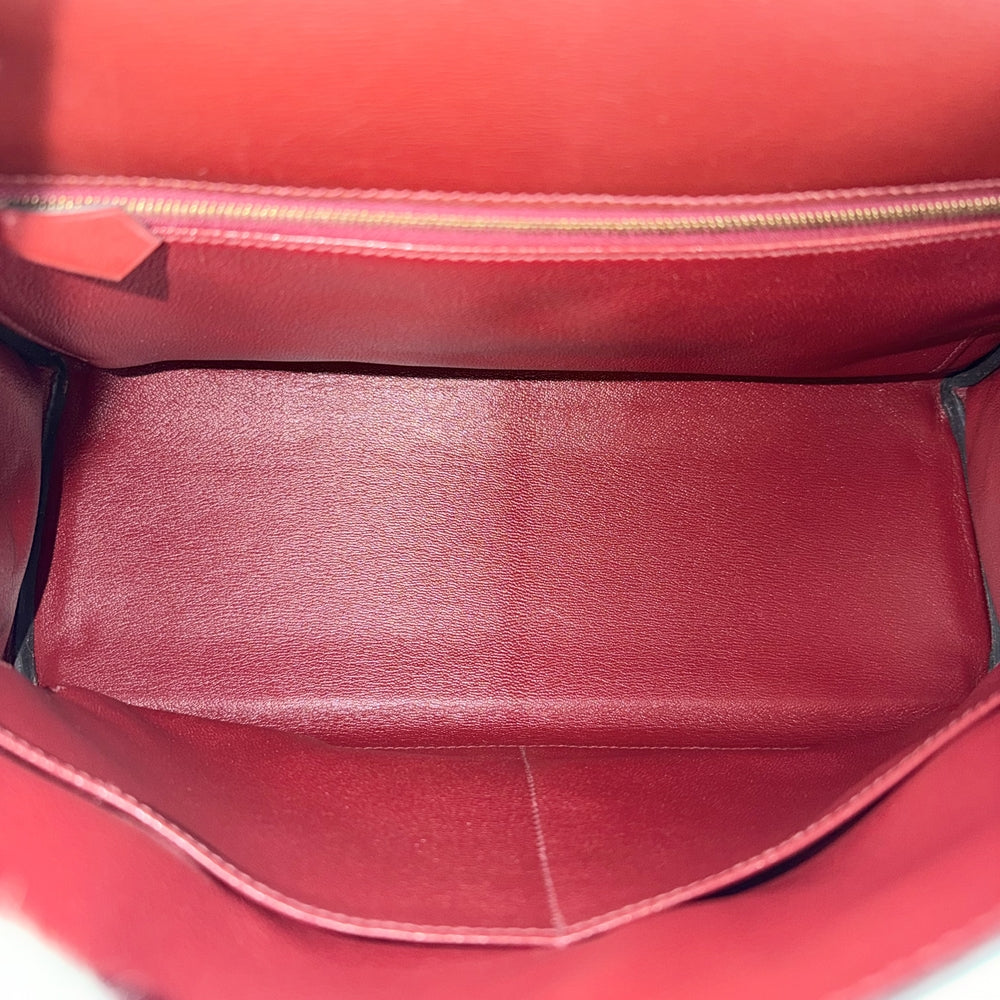HERMES エルメス 2WAY ケリー32 ショルダーバッグ ハンドバッグ 内縫い 鞄 かばん □E刻印 レザー ワインレッド ゴールド金具 レディース 2001年【中古品】