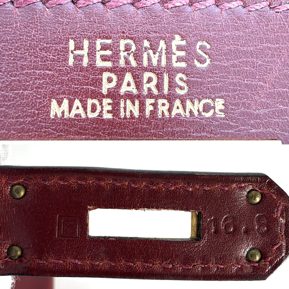 HERMES エルメス 2WAY ケリー32 ショルダーバッグ ハンドバッグ 内縫い 鞄 かばん □E刻印 レザー ワインレッド ゴールド金具 レディース 2001年【中古品】