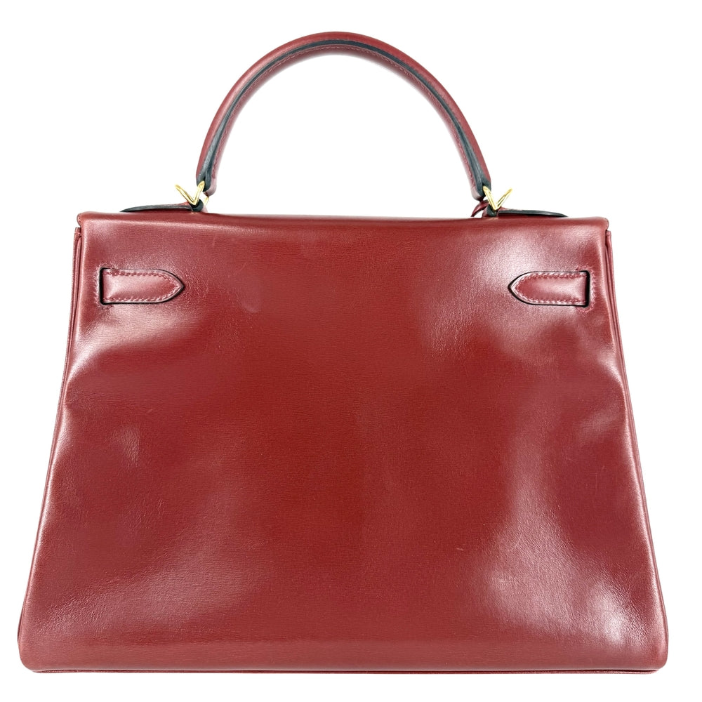 HERMES エルメス 2WAY ケリー32 ショルダーバッグ ハンドバッグ 内縫い 鞄 かばん □E刻印 レザー ワインレッド ゴールド金具 レディース 2001年【中古品】