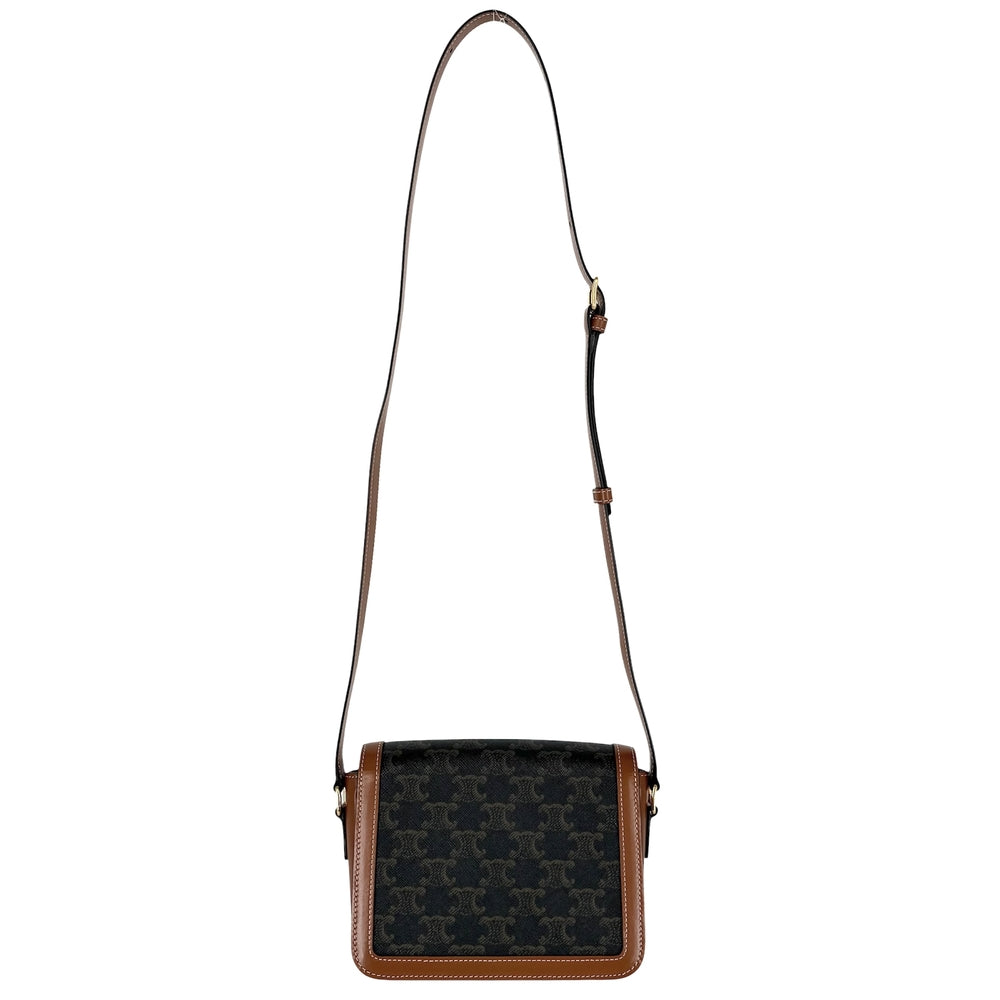 CELINE セリーヌ ショルダーバッグ ティーン トリオンフ 188882BZ4 PVC レザー ブラウン 茶 ゴールド金具 レディース【中古品】