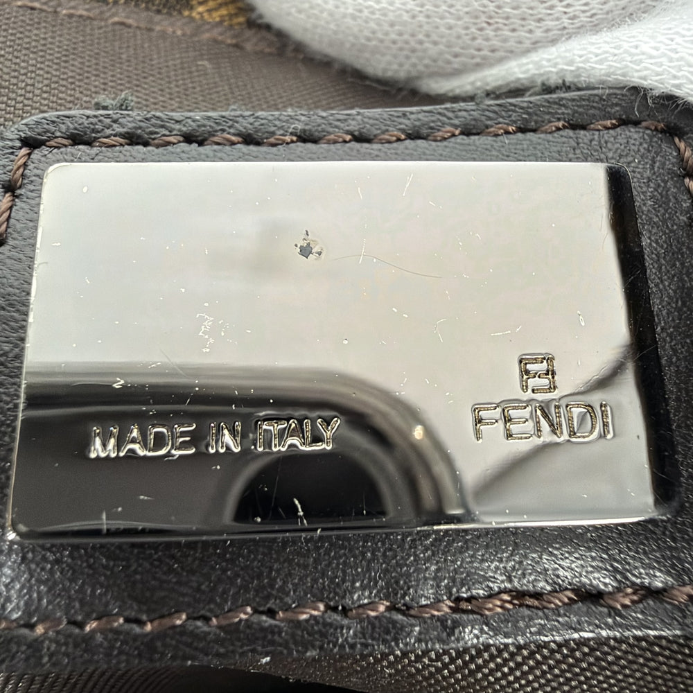 FENDI フェンディ ハンドバッグ ズッカ 8BH072 キャンバス レザー ブラウン 茶 シルバー金具 レディース【中古品】
