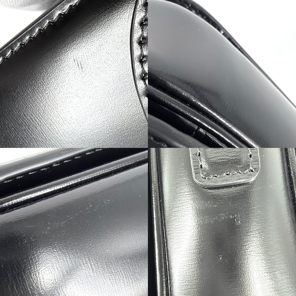 CELINE セリーヌ ショルダーバッグ クラシック トリオンフ カーフ ブラック 黒 ゴールド金具 レディース【中古品】