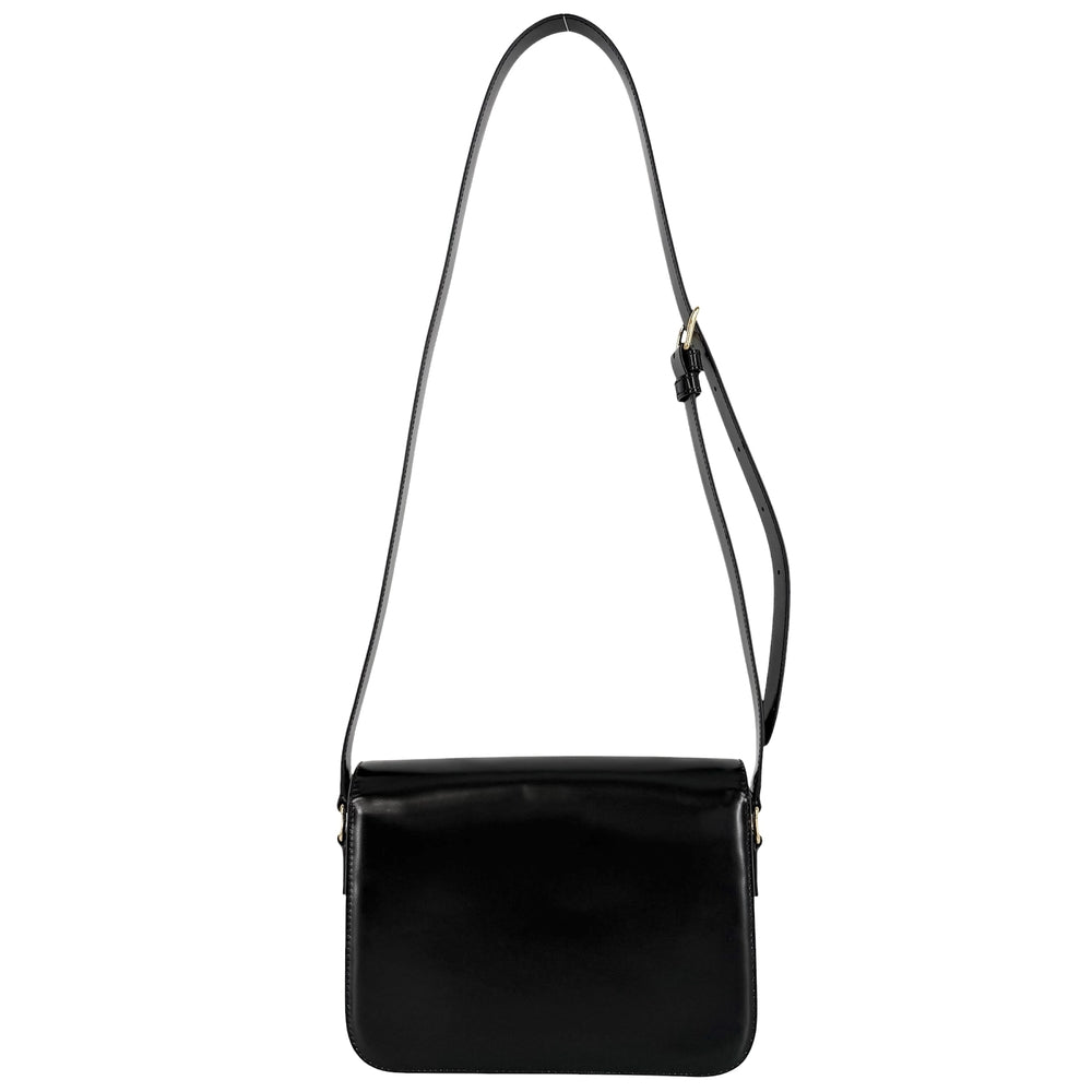 CELINE セリーヌ ショルダーバッグ クラシック トリオンフ カーフ ブラック 黒 ゴールド金具 レディース【中古品】