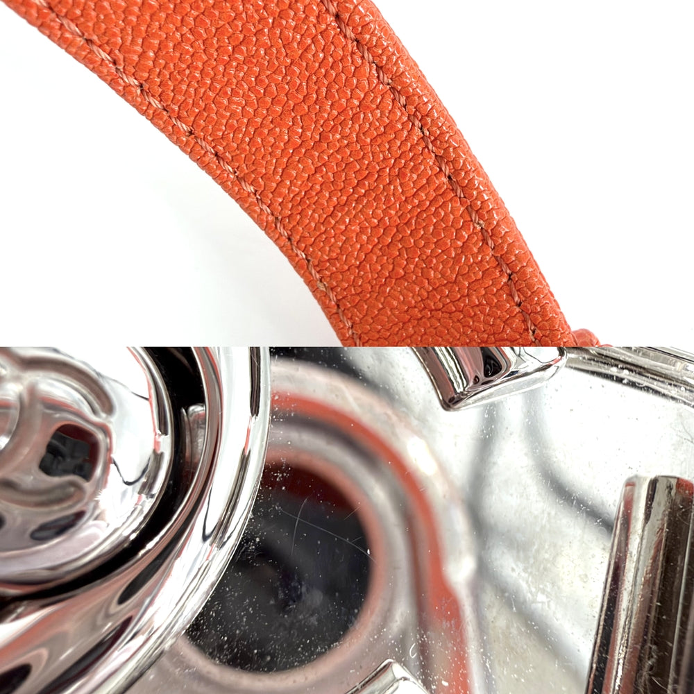 CHANEL シャネル ショルダーバッグ マトラッセ ボーイシャネル スモール ココマーク BOY CHANEL A67085 キャビアスキン オレンジ シルバー金具 レディース【中古品】