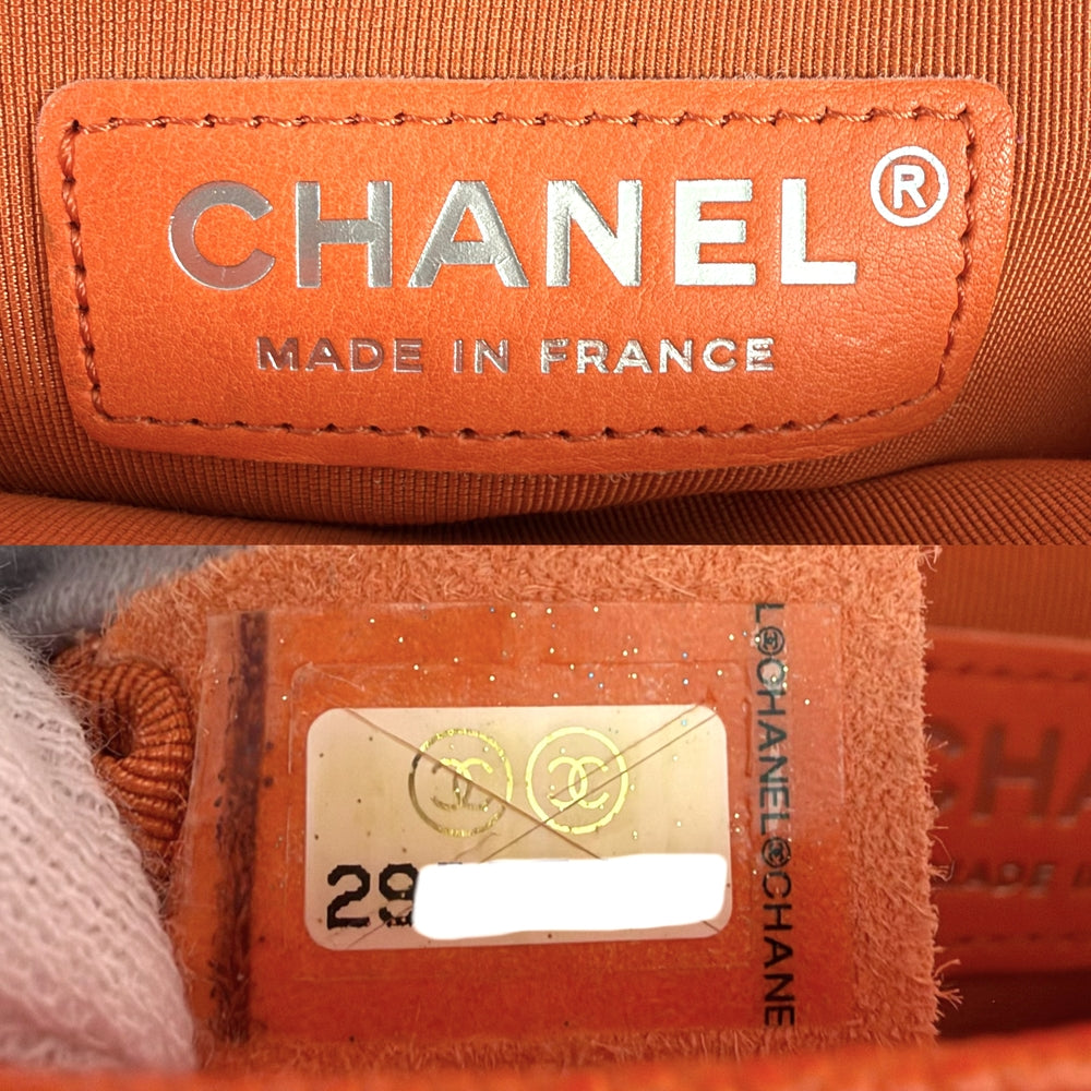 CHANEL シャネル ショルダーバッグ マトラッセ ボーイシャネル スモール ココマーク BOY CHANEL A67085 キャビアスキン オレンジ シルバー金具 レディース【中古品】