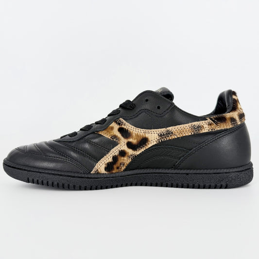 DOLCE&GABBANA ドルチェアンドガッバーナ スニーカー Brasil ディアドラ ドルガバ レオパード レザー ブラック 黒 レオパード メンズ【中古品】