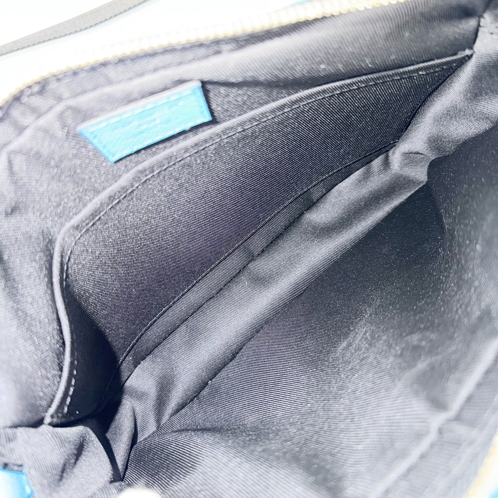 LOUIS VUITTON ルイヴィトン ショルダーバッグ トリオメッセンジャー タイガラマ・カウハイド M27641 モノグラムキャンバス ブルー 青 シルバー金具 メンズ【中古品】
