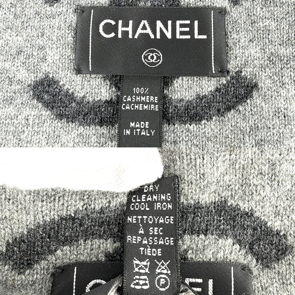 CHANEL シャネル マフラー ココマーク カメリア ファッションアイテム 秋 冬 カシミヤ グレー レディース【中古品】