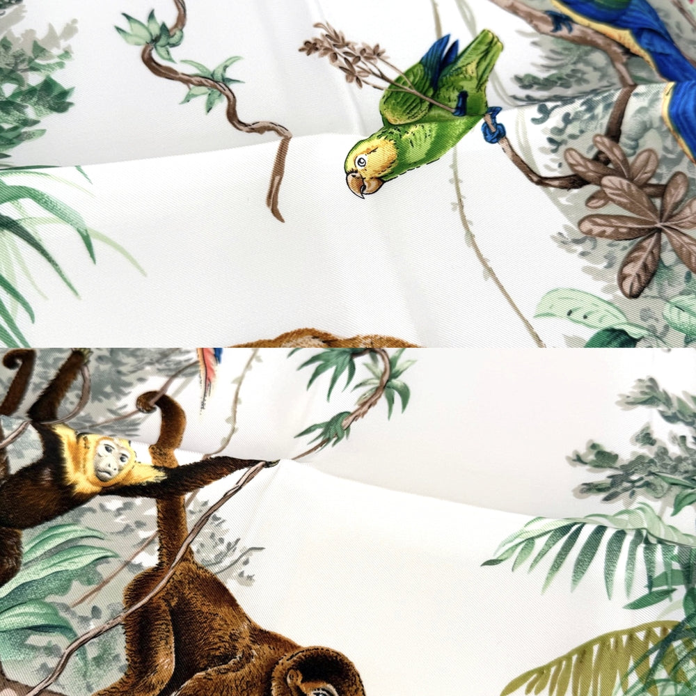 HERMES エルメス スカーフ カレ90 EQUATEUR 赤道直下 アニマル 大判 ファッションアイテム シルク レッド 赤 マルチカラー レディース【中古品】