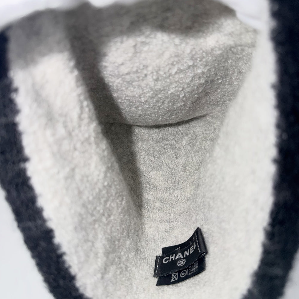 CHANEL シャネル ニットキャップ ココマーク ビーニー ニット帽 帽子 ファッションアイテム アパレル 秋 冬 カシミヤ シルク グレー ブラック 黒 レディース【中古品】