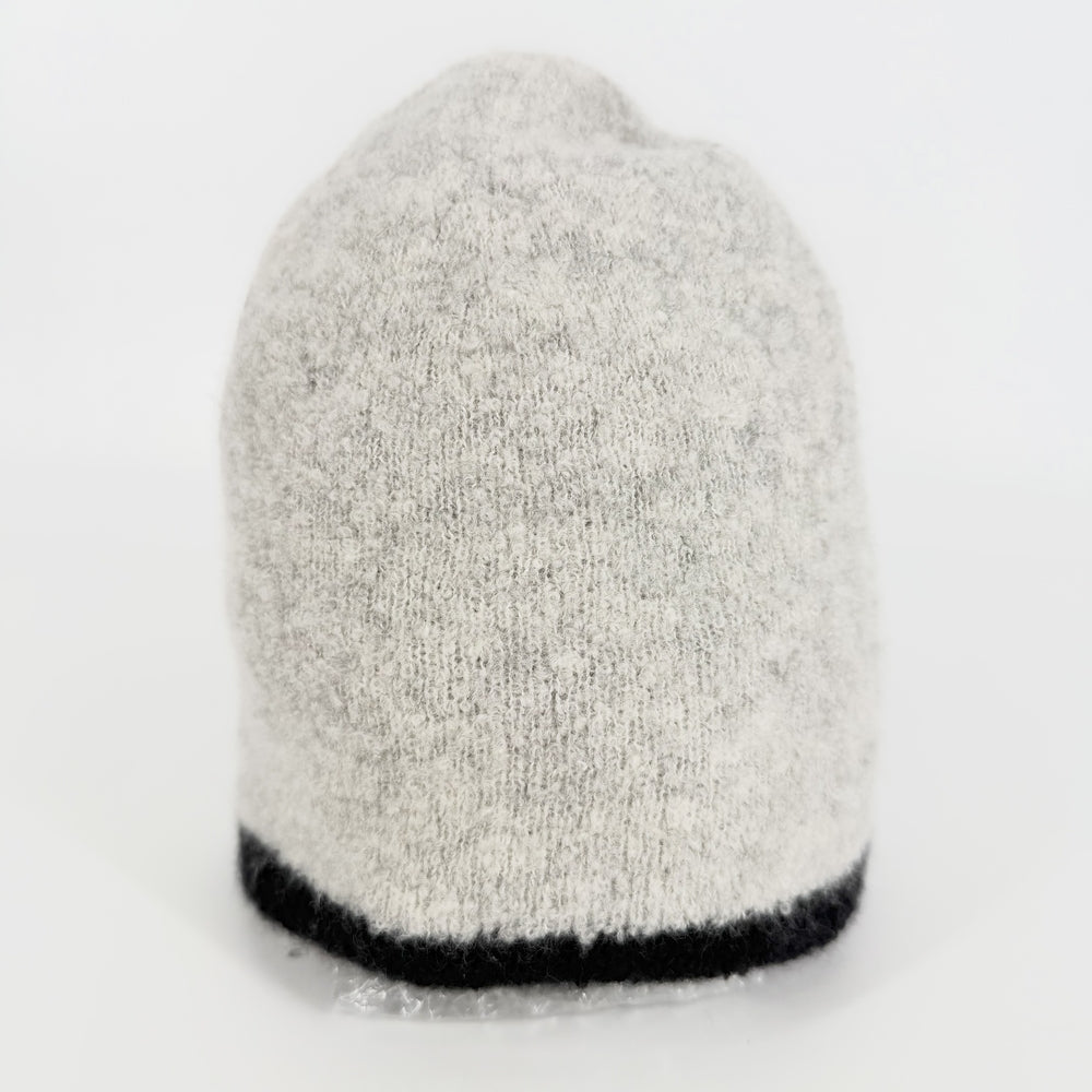 CHANEL シャネル ニットキャップ ココマーク ビーニー ニット帽 帽子 ファッションアイテム アパレル 秋 冬 カシミヤ シルク グレー ブラック 黒 レディース【中古品】
