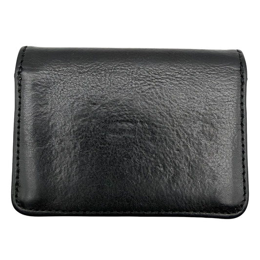 CHROME HEARTS クロムハーツ カードケース 3ポケット スクロールラベル レザー ブラック 黒 シルバー金具 メンズ【中古品】