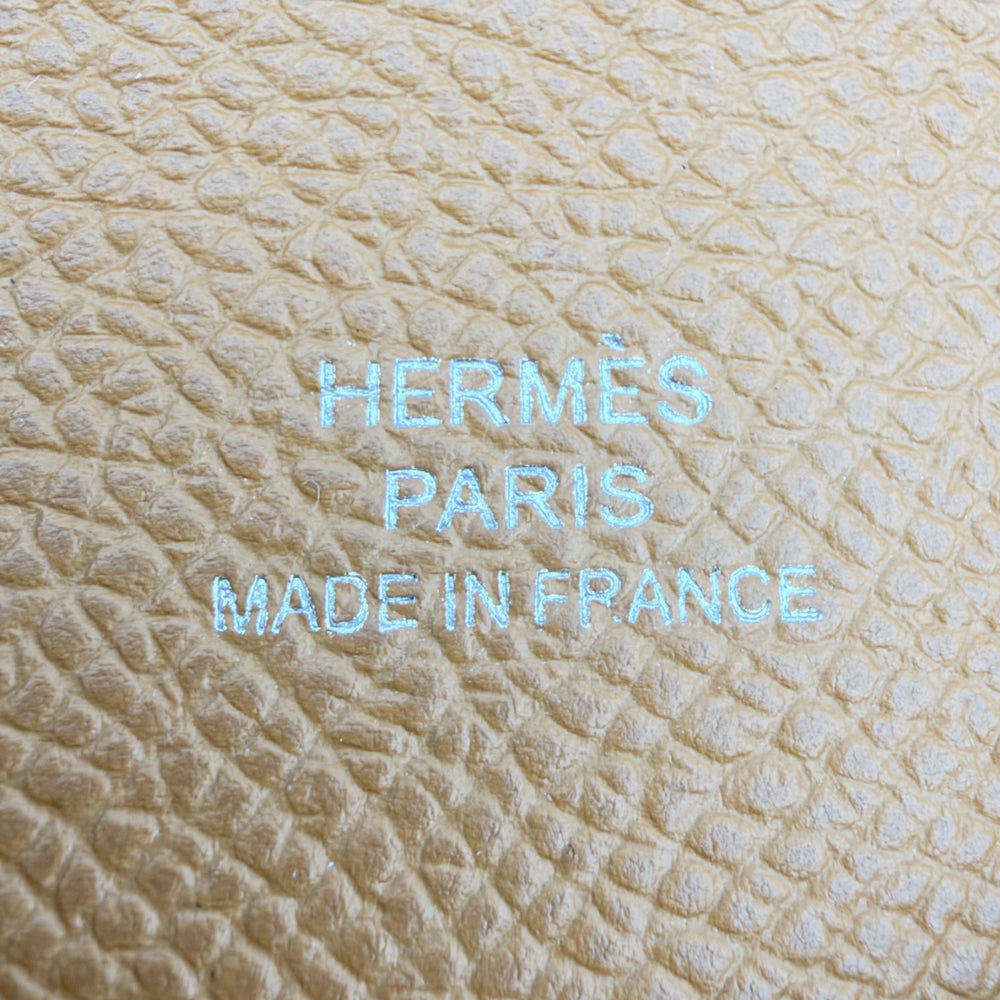 HERMES エルメス カードケース カルヴィ コインケース 名刺入れ 小銭入れ 小物 W刻印 ヴォーエプソン ブラウン 茶 シルバー金具 メンズ 2024年【中古品】