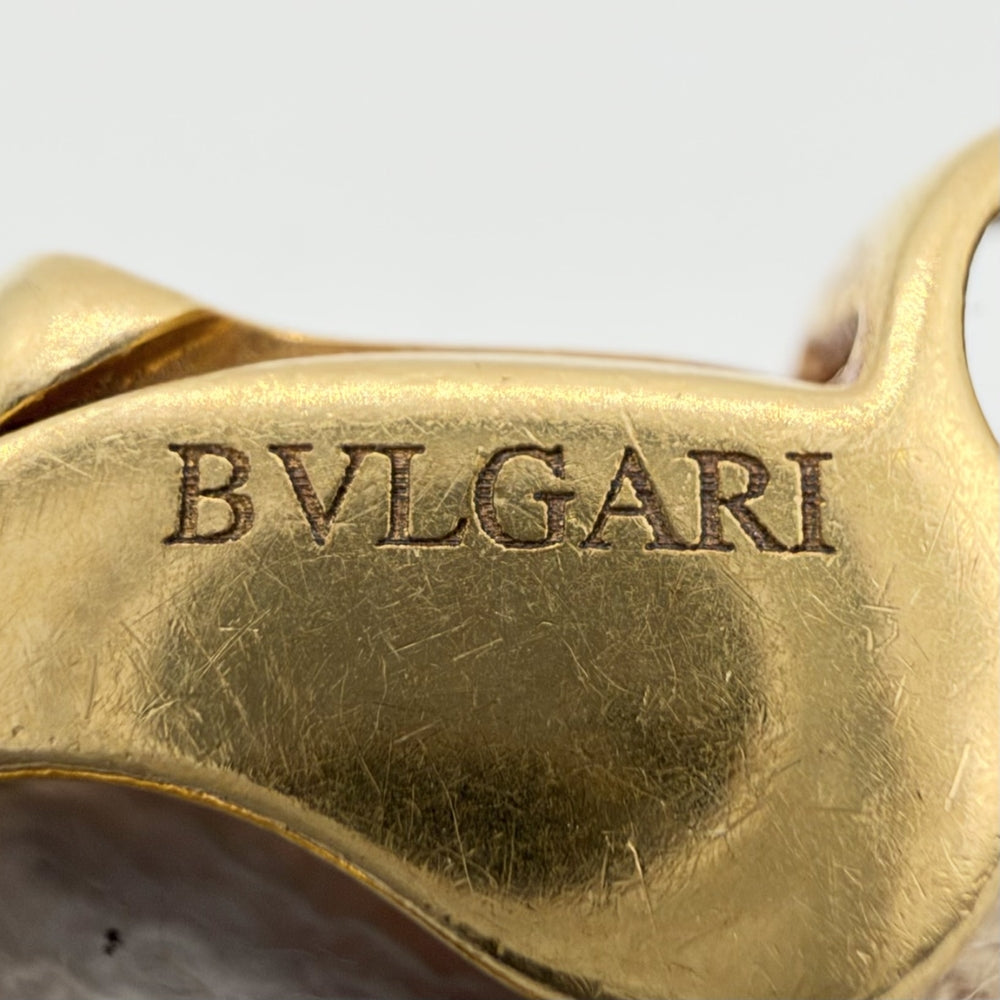 BVLGARI ブルガリ ブレスレット レザーチョーカー ジュエリー アクセサリー Au750 YG 18金 K18イエローゴールド ブラウン 茶 レディース 約13.2g【中古品】