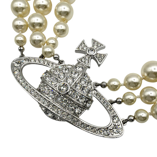Vivienne Westwood ヴィヴィアンウエストウッド ネックレス パール アクセサリー チョーカー フェイクパール レディース 約141.6g【中古品】