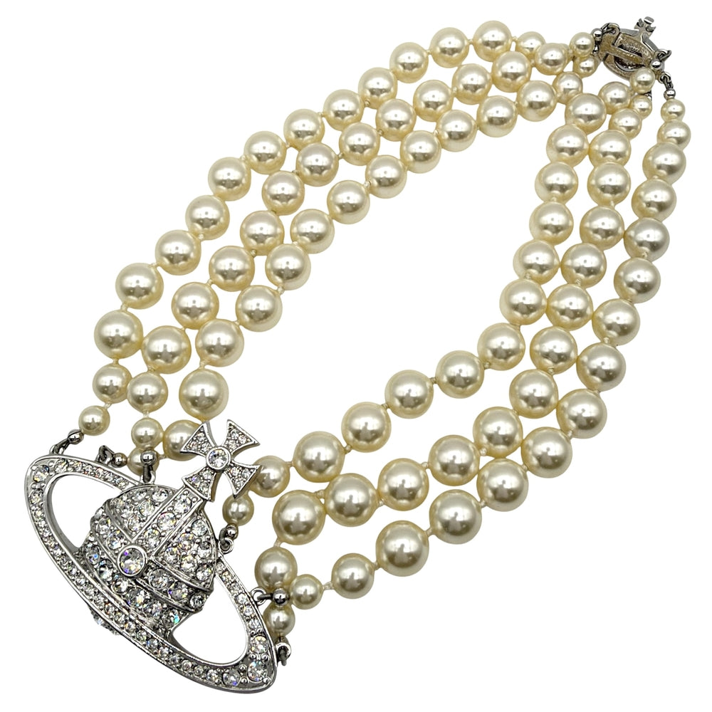 Vivienne Westwood ヴィヴィアンウエストウッド ネックレス パール アクセサリー チョーカー フェイクパール レディース 約141.6g【中古品】