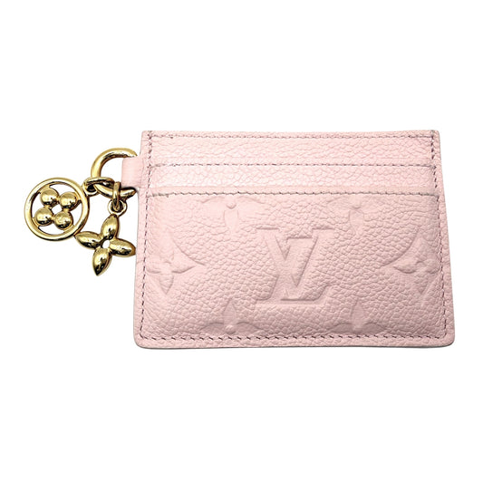 LOUIS VUITTON ルイヴィトン カードケース モノグラムアンプラント ポルトカルトLVチャーム パスケース M27888 モノグラムアンプラント ピンク ゴールド金具 レディース【中古品】